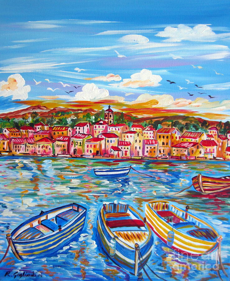 Little port down south Painting by Roberto Gagliardi