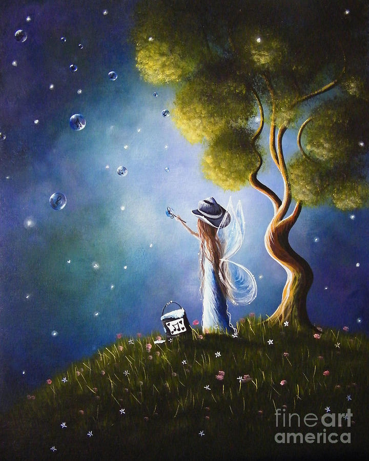 Fairy Painting - Little Possibilities Fairy Art by Shawna Erback by Moonlight Art Parlour