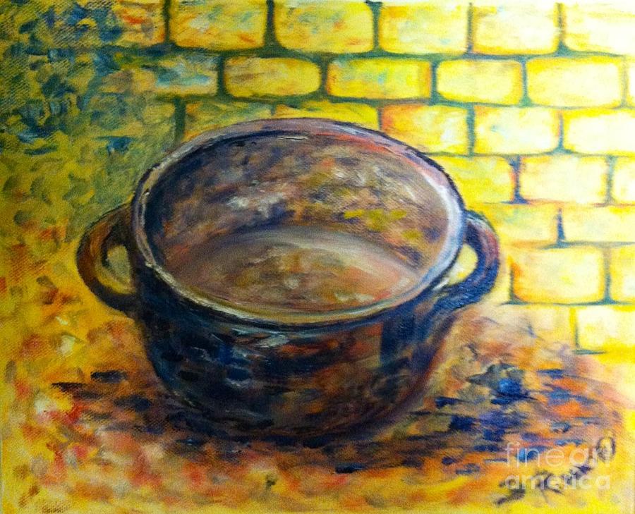 Pot Painting - Little pot by B Russo