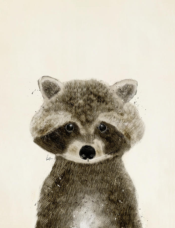 Little Raccoon Painting by Bri Buckley
