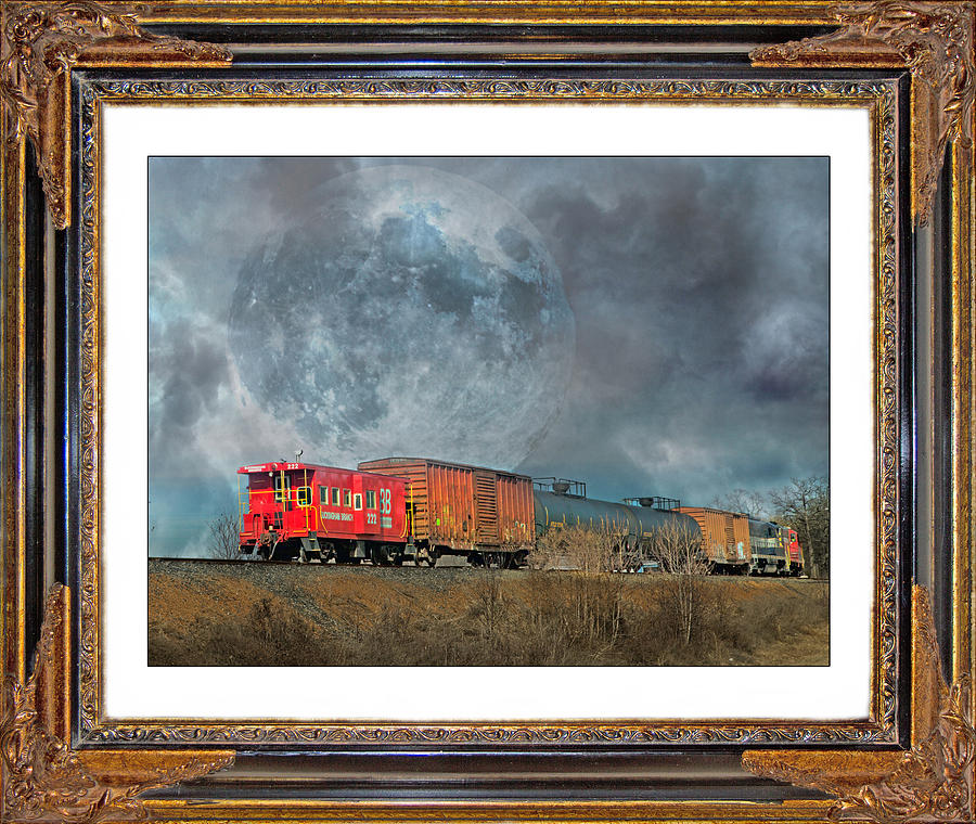 Car Mixed Media - Little Red Caboose  by Betsy Knapp