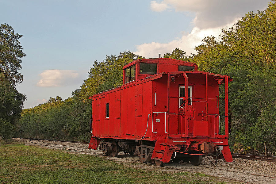 Car Photograph - Little Red Caboose by HH Photography of Florida