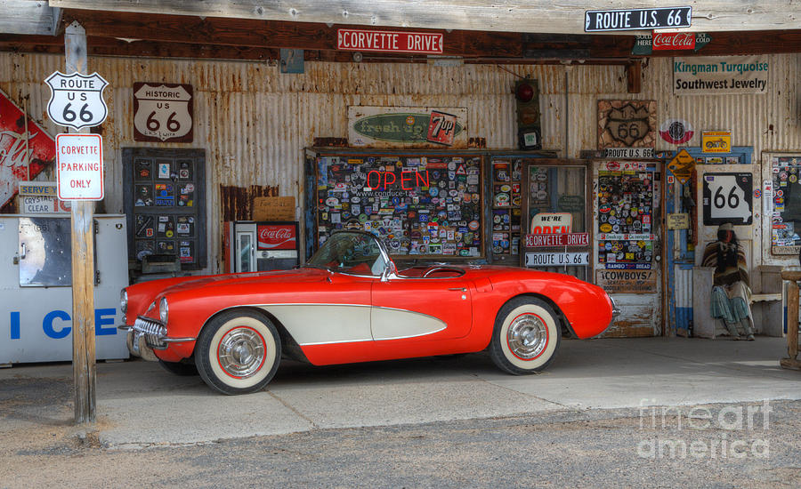 Little Red Corvette Route 66 Photograph by Bob Christopher