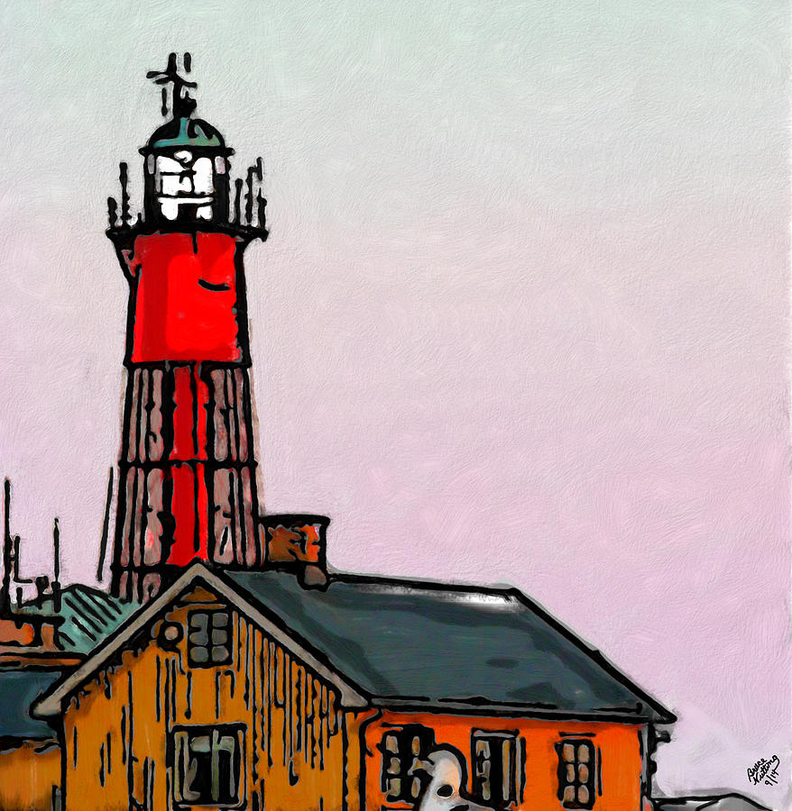 Lighthouse Painting - Little Red Lighthouse by Bruce Nutting