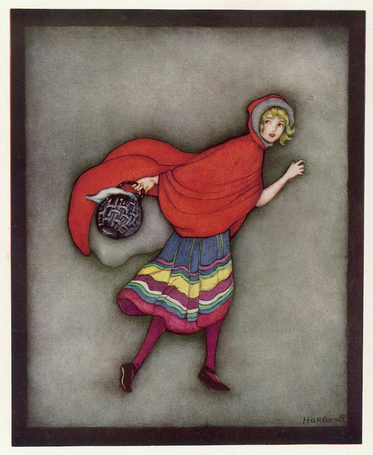 Little Red Riding Hood Grimm Drawing By Mary Evans Picture Library