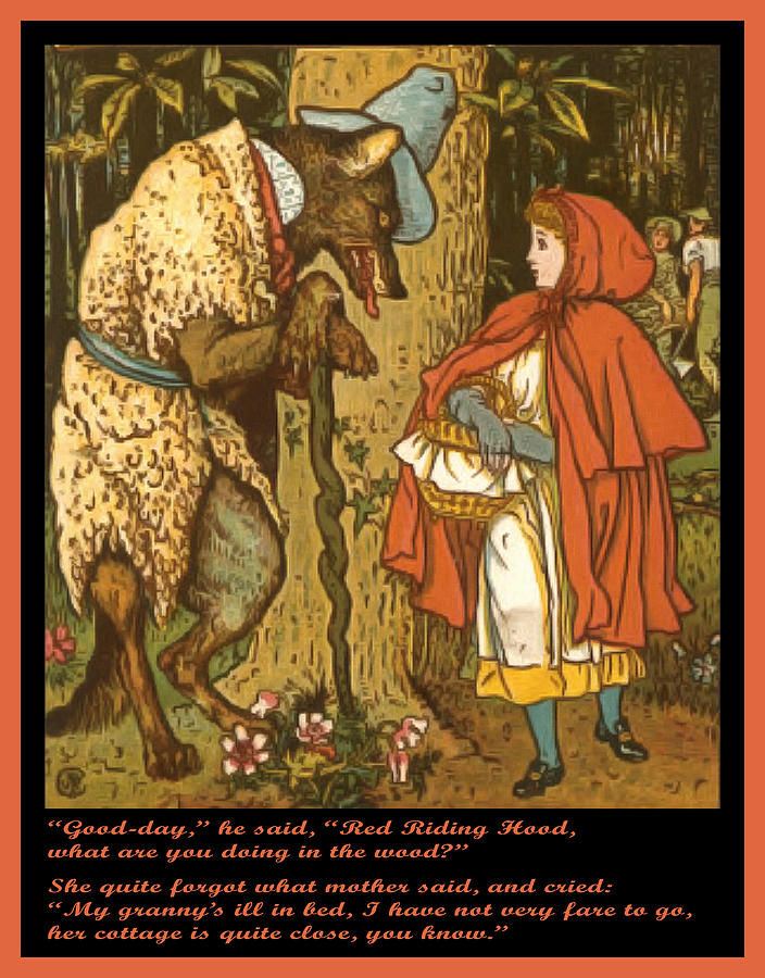 Little Red Riding Hood  Painting by Walter Crane