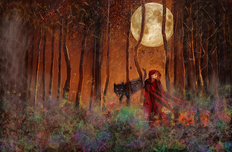 Little Red Riding Hood Painting by Angela Stanton