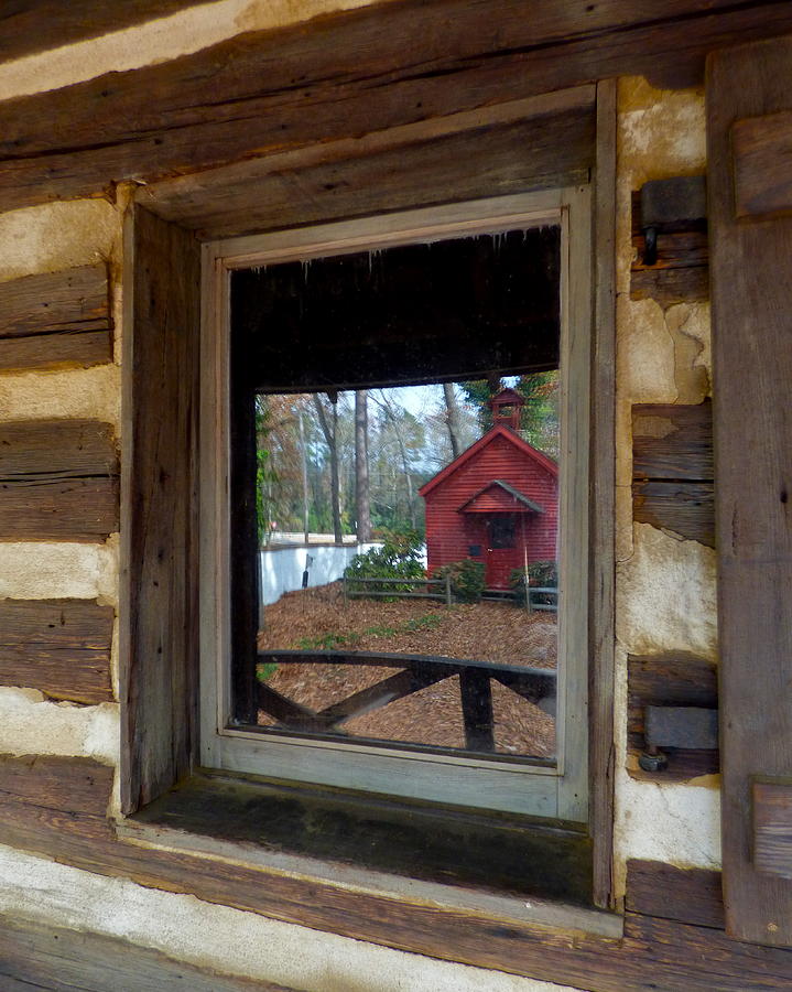 Little Red Schoolhouse in the Window Photograph by Jean Wright