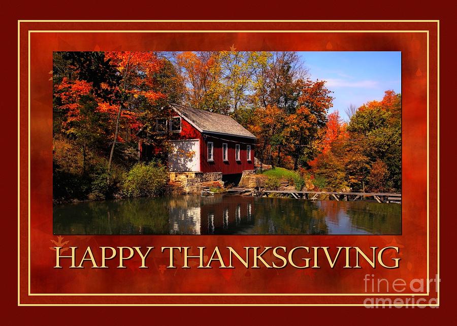Thanksgiving Digital Art - Little Red Thanksgiving by JH Designs
