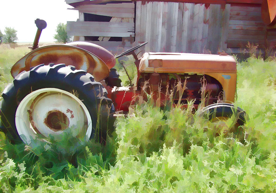 Little Red Tractor Photograph by Cathy Anderson