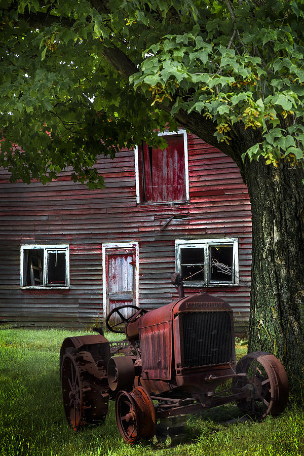 Little Red Tractor Photograph by Debra and Dave Vanderlaan