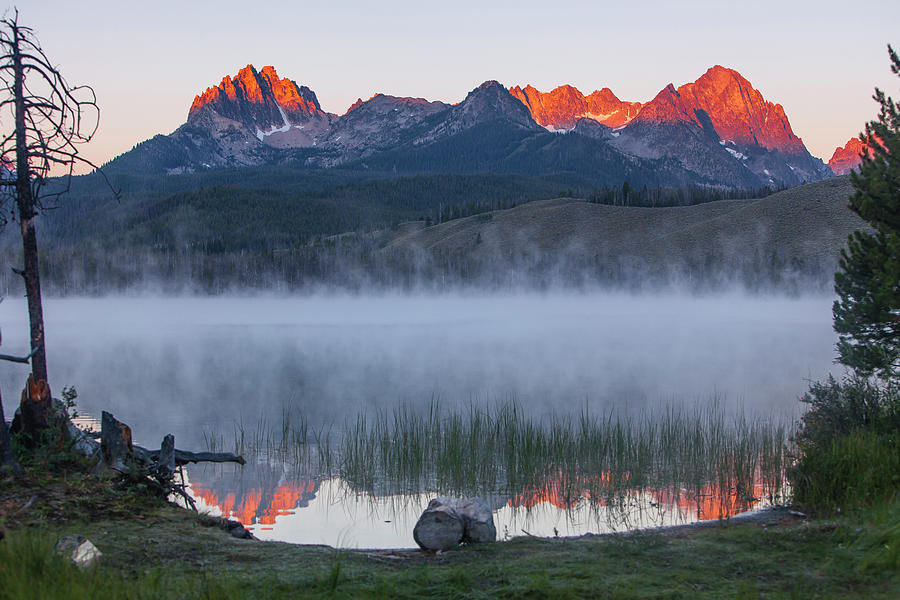 Little Redfish Lake, Snra, Idaho, Red Photograph by Michael Qualls