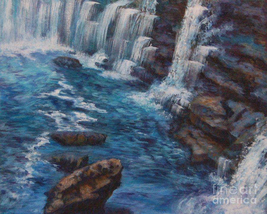 Little River Falls Painting by Jana Baker