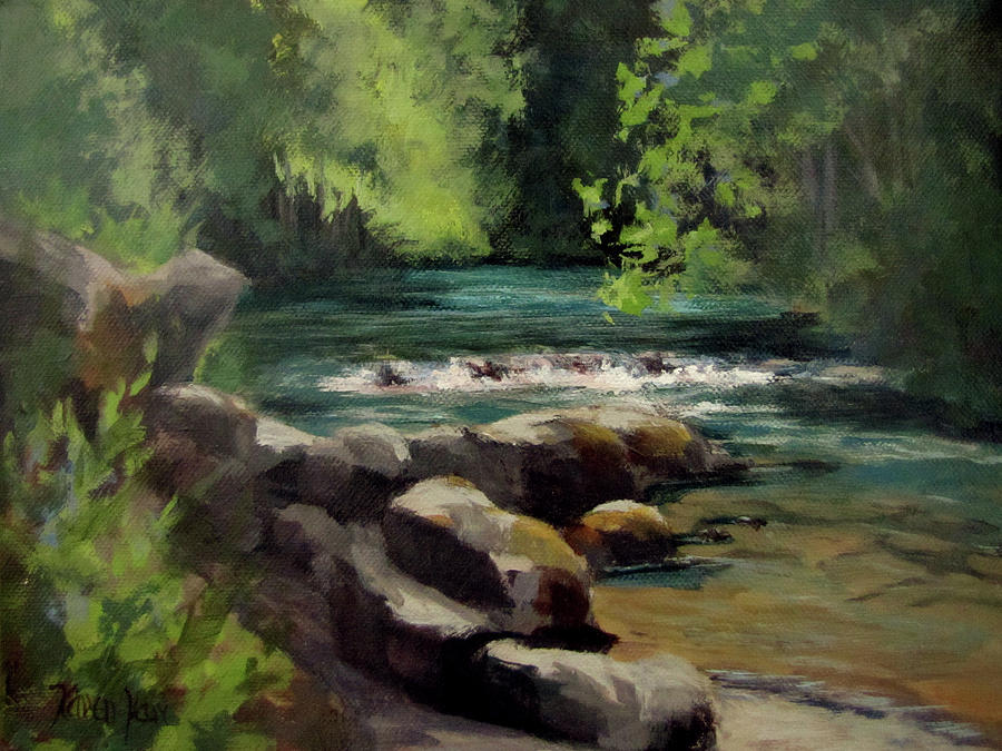 Little River Painting by Karen Ilari