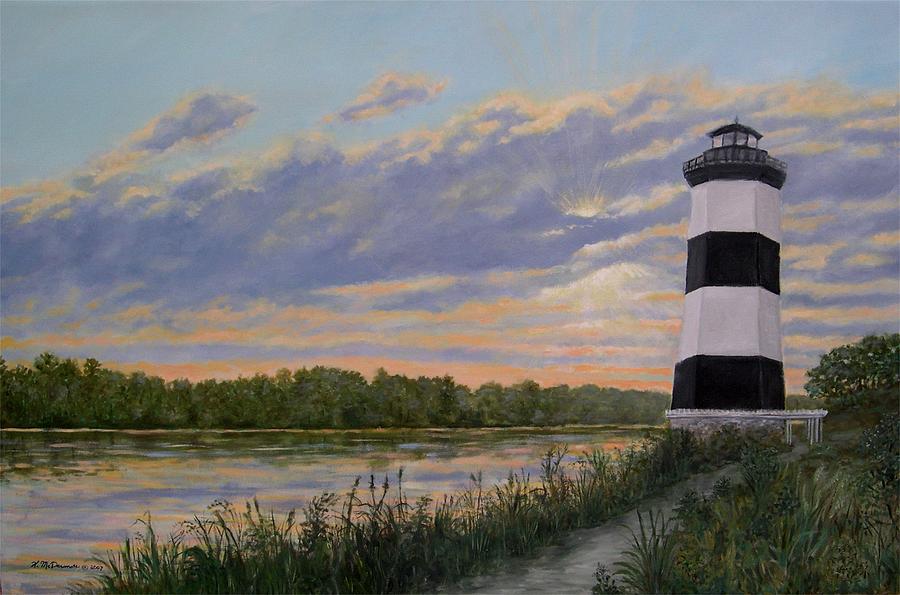 Little River Light 2 Painting by Kathleen McDermott