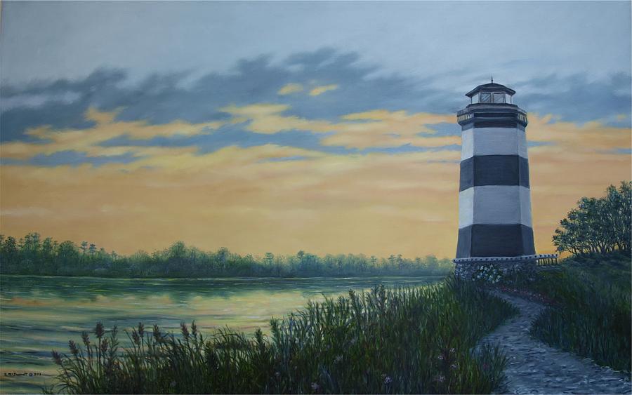 Little River Light One Painting by Kathleen McDermott