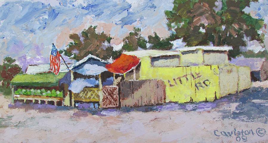 Little Road Farm Market Painting by Tony Caviston