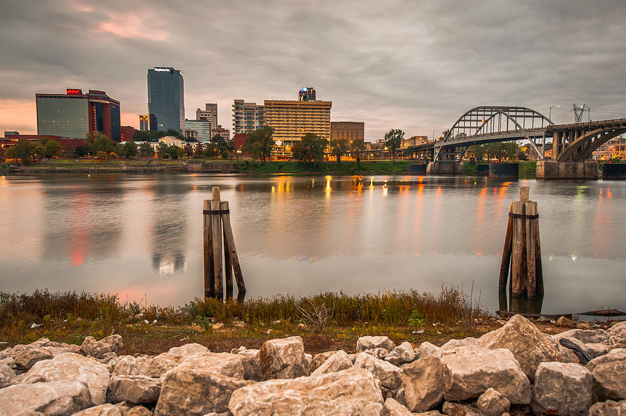 Little Rock Photograph - Little Rock Arkansas Skyline from the River by Gregory Ballos