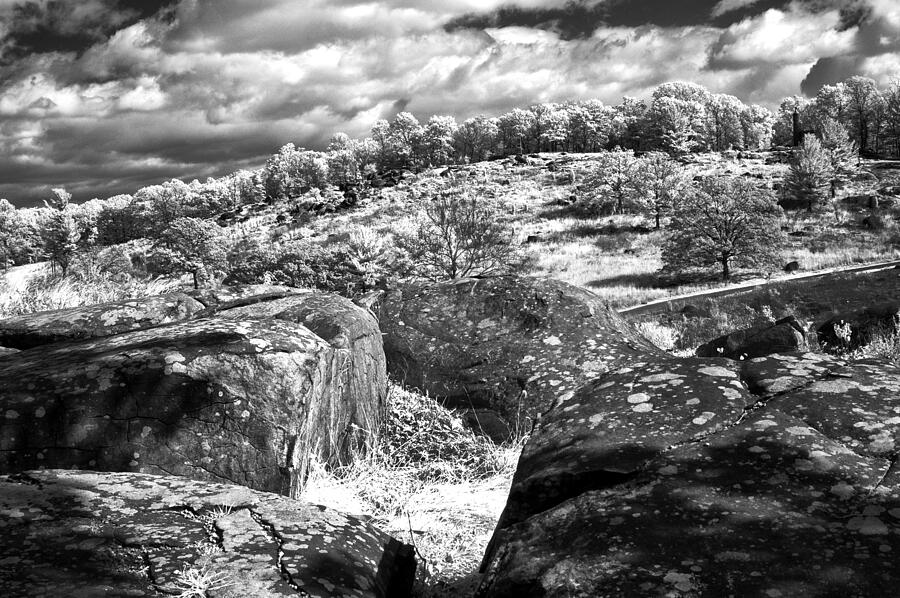Gettysburg National Park Photograph - Little Roundtop overlooking Devils Den by Paul W Faust -  Impressions of Light
