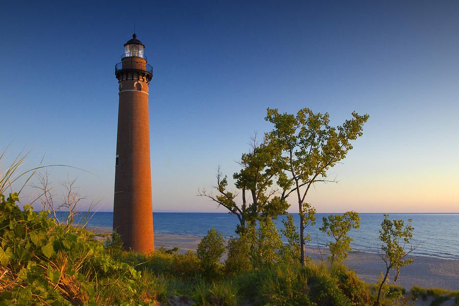 Little Sable Lighthouse near Sunset Photograph by Randall Nyhof