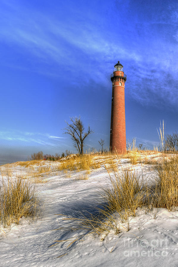Lake Michigan Photograph - Little Sable Lighthouse Winter by Twenty Two North Photography