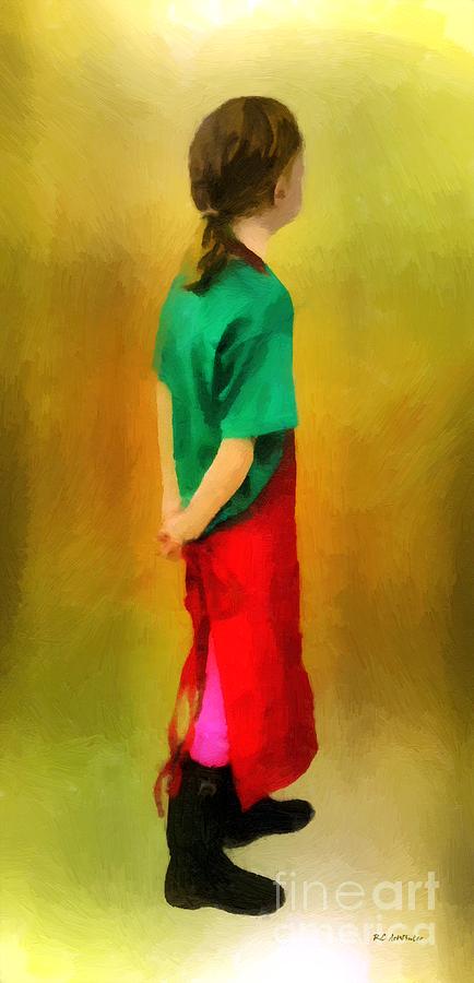 Portrait Painting - Little Shopgirl by RC DeWinter