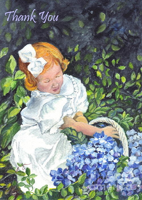 Little Sophia Thank You Painting by Carol Wisniewski
