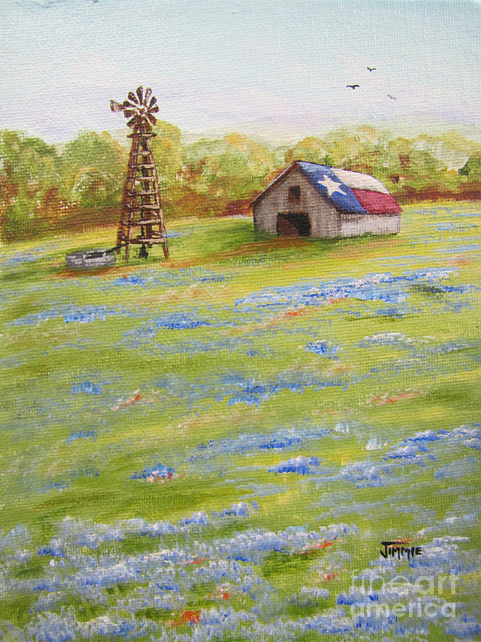 Little Texas Barn Painting by Jimmie Bartlett