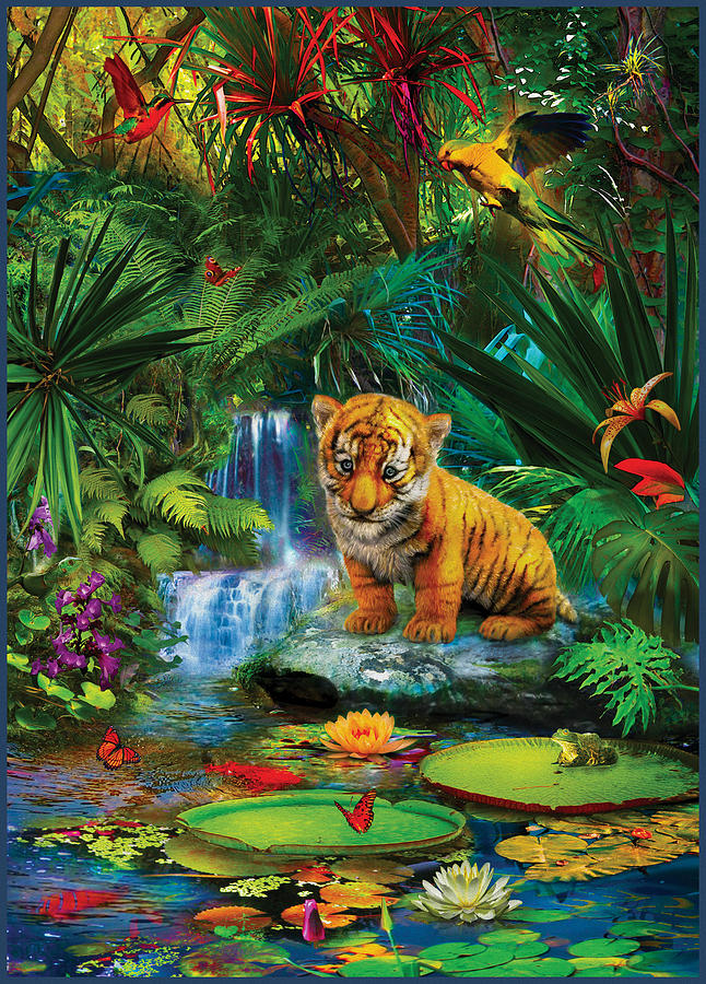 Jungle Drawing - Little Tiger by MGL Meiklejohn Graphics Licensing