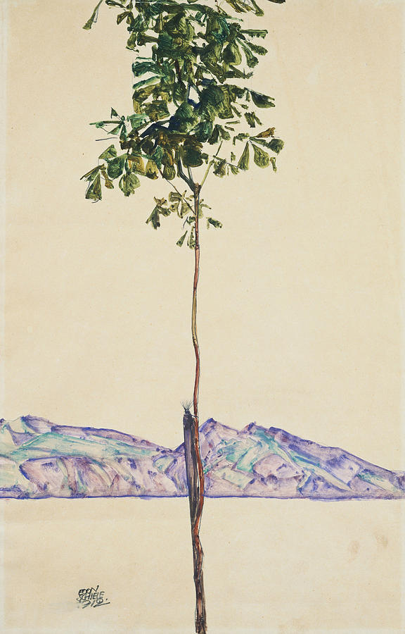 Egon Schiele Painting - Little Tree by Celestial Images