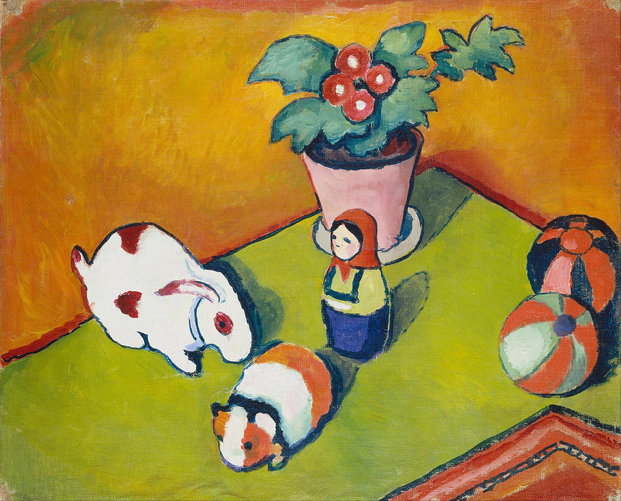 Little Walters Toys Painting by August Macke