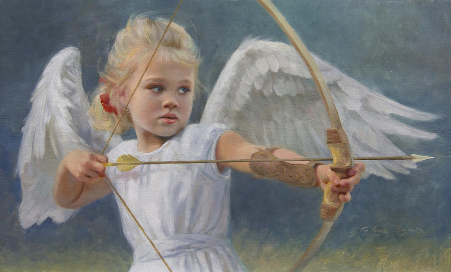 Young Girl Painting - Little Warrior by Anna Rose Bain