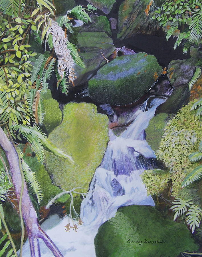 Small Waterfall Mixed Media by Constance DRESCHER