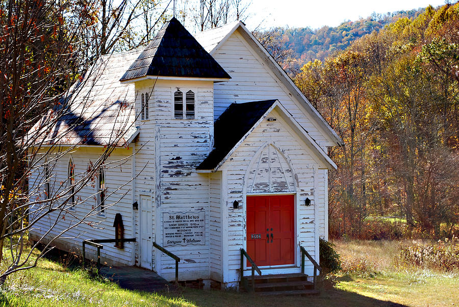 Little White Church on a Backroad Photograph by Linda Cox
