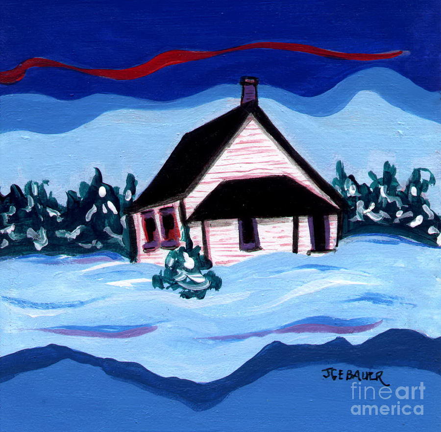 Little White Schoolhouse Painting by Joyce Gebauer