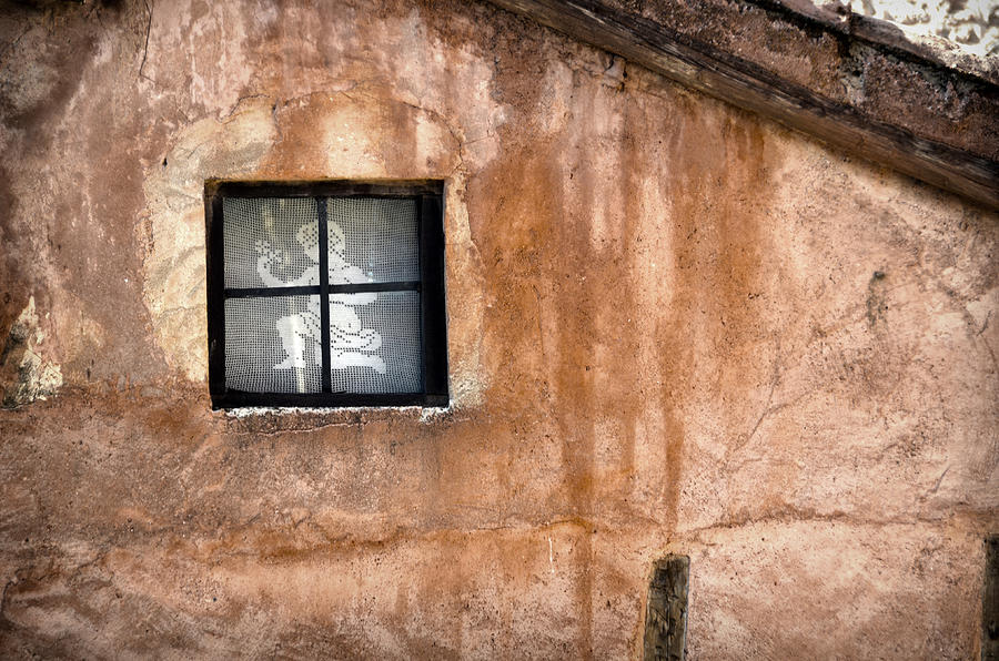 Little window with net curtain on an old house Photograph by RicardMN Photography