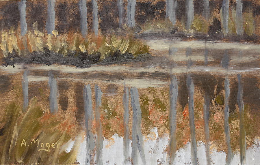 Little Woodland Pond Painting by Alan Mager