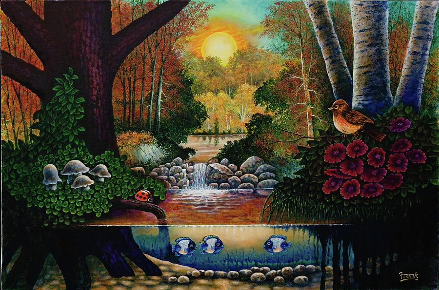 Little World Chapter Sunset Painting by Michael Frank