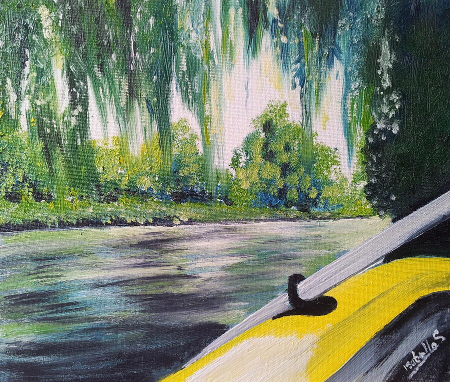 Tree Painting - Little Yellow Boat by Abbie Shores