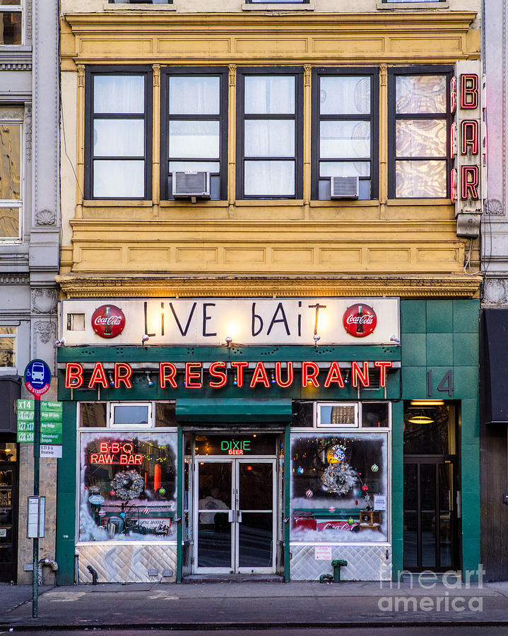 New York City Photograph - Live Bait Bar and Restaurant by Jerry Fornarotto