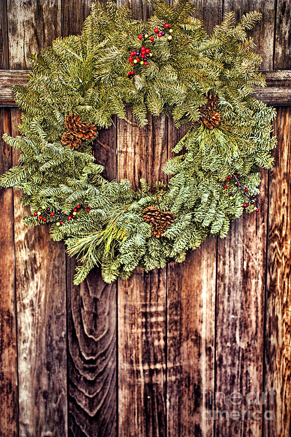 Live Christmas Wreath  Digital Art by Susan Gary