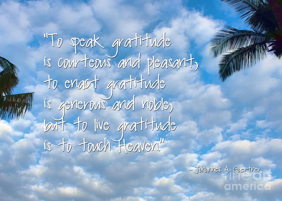 Thanksgiving Photograph - Live Gratitude by Peggy Hughes