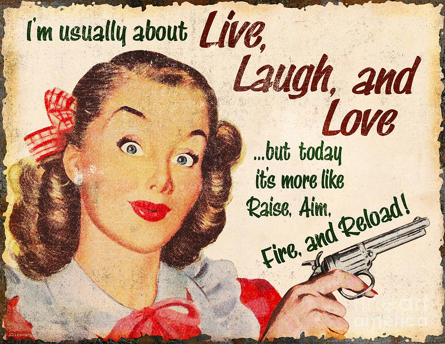 Retro Painting - Live laugh Love by JQ Licensing