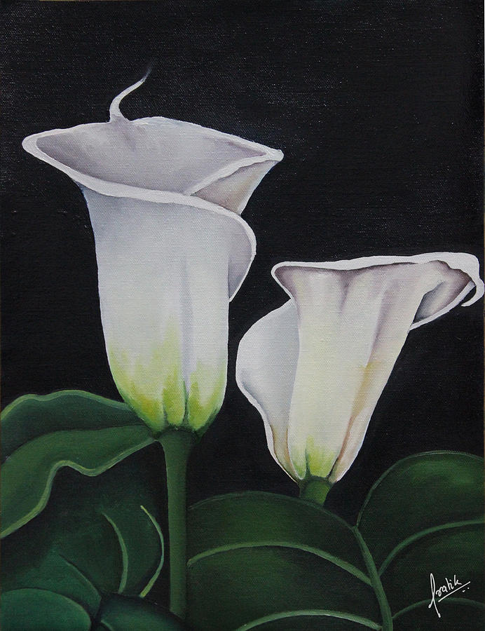 Nature Painting - Lively Lilies  by Pratik Jaiswal
