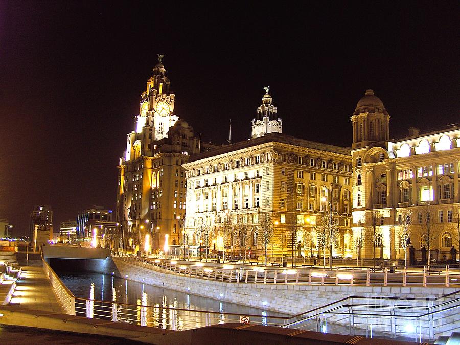 Liver Building and Canal Liverpool UK Photograph by Steve Kearns