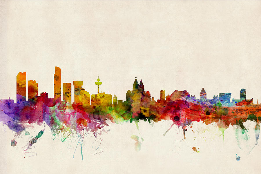 Liverpool England Skyline Digital Art by Michael Tompsett