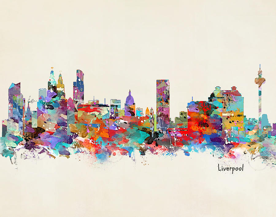 Liverpool Skyline Painting by Bri Buckley