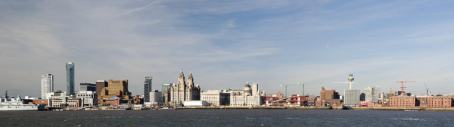 Architecture Photograph - Liverpool waterfront Panorama by Jeff Dalton
