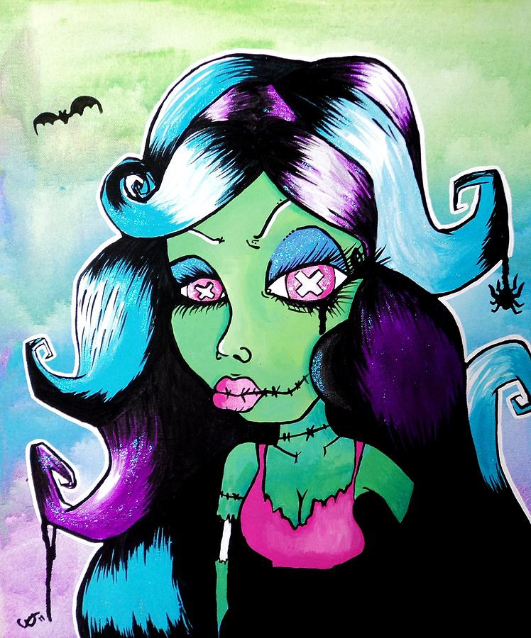 Halloween Painting - Living Dead Girl by Cherry Duh