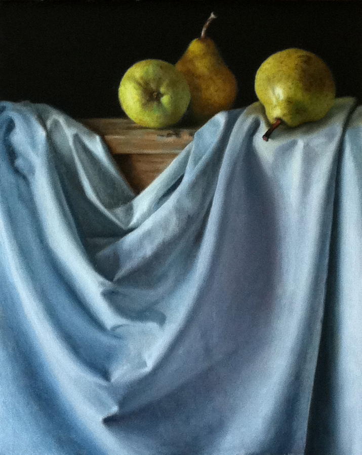 Pear Painting - Living on the Edge by Dan Petrov